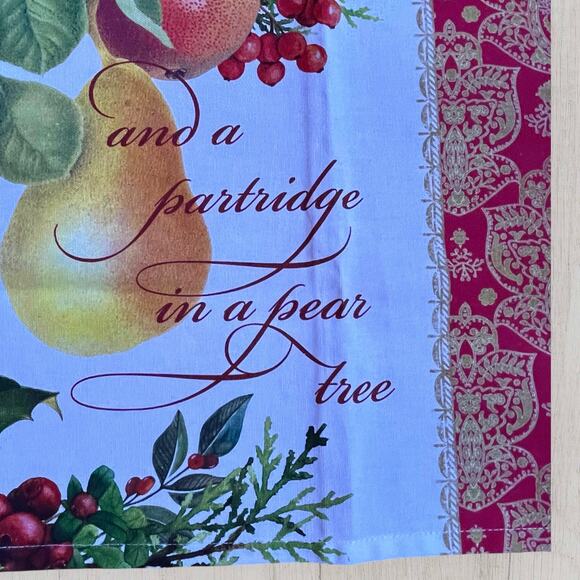 In a Pear Tree Kitchen Tea Towel Set of 2 Michel Designs 12 Days of Christmas - Picture 5 of 13